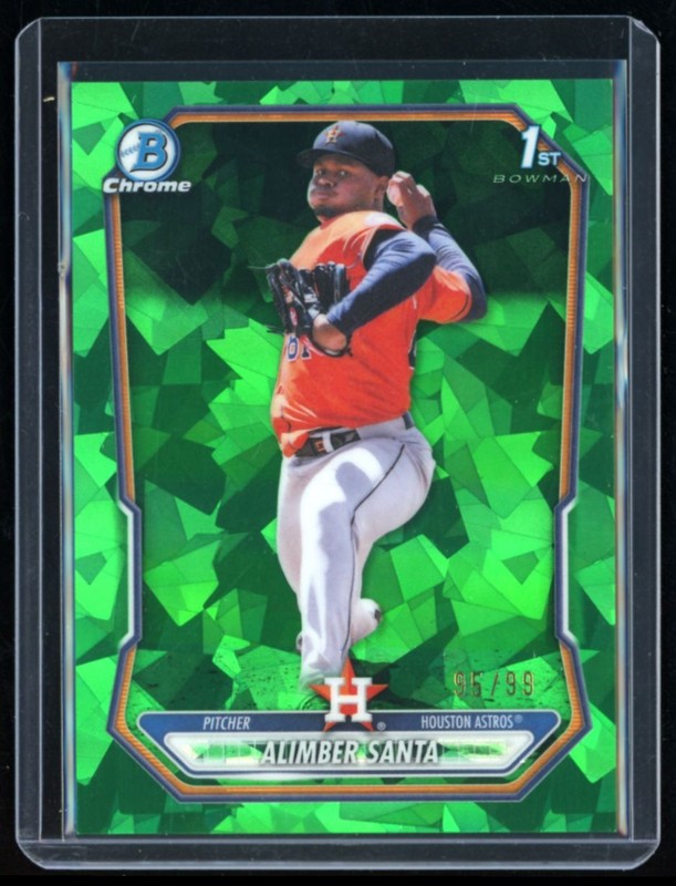 2026 Bowman Sapphire Alimber Santa 95/99 Houston Astros #BCP-30 Green