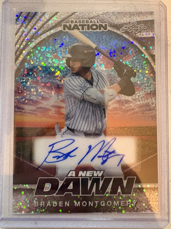 2025 Leaf Baseball Nation Braden Montgomery A New Dawn Auto Pink #/6