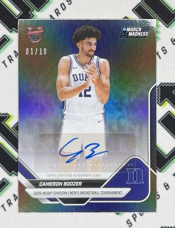2025-26 Bowman U Now March Madness Cameron Boozer BLACK AUTO /10 #37-A