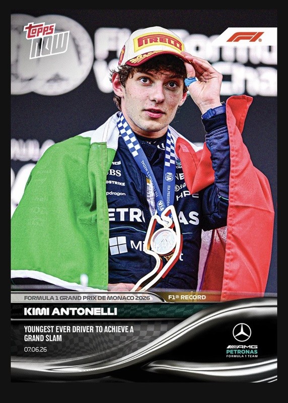 Kimi Antonelli Youngest F1 Grand Slam 2026 Formula 1 Topps NOW Card 33 Presale🔥