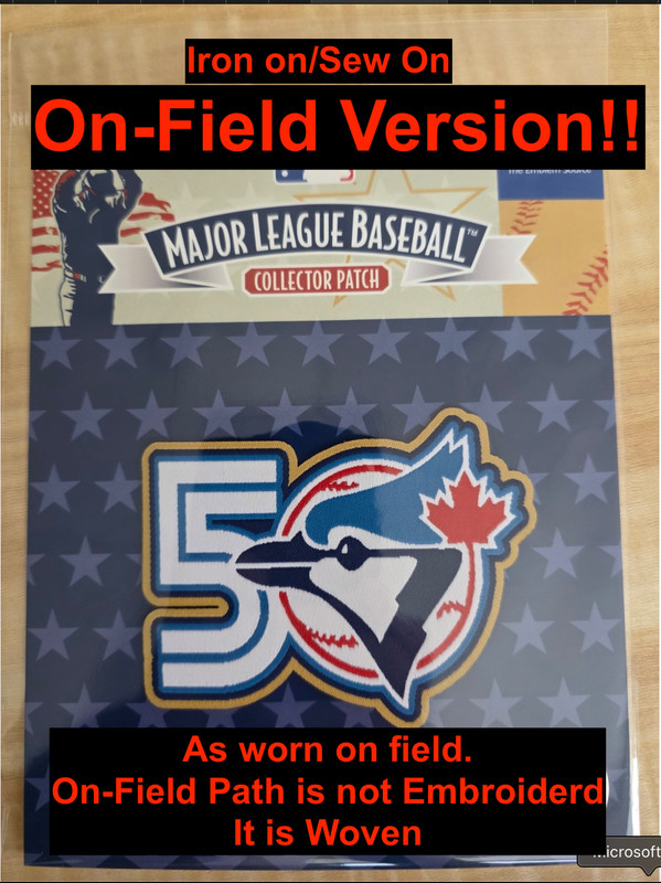 Toronto Blue Jays 50 Season 50th Years Anniversary Baseball Jersey Patch