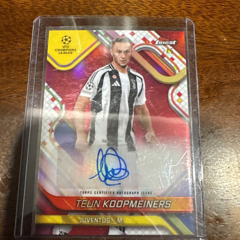 Teun Koopmeiners 2024 Topps Finest UEFA #BA-OO Red Refractor Auto /5