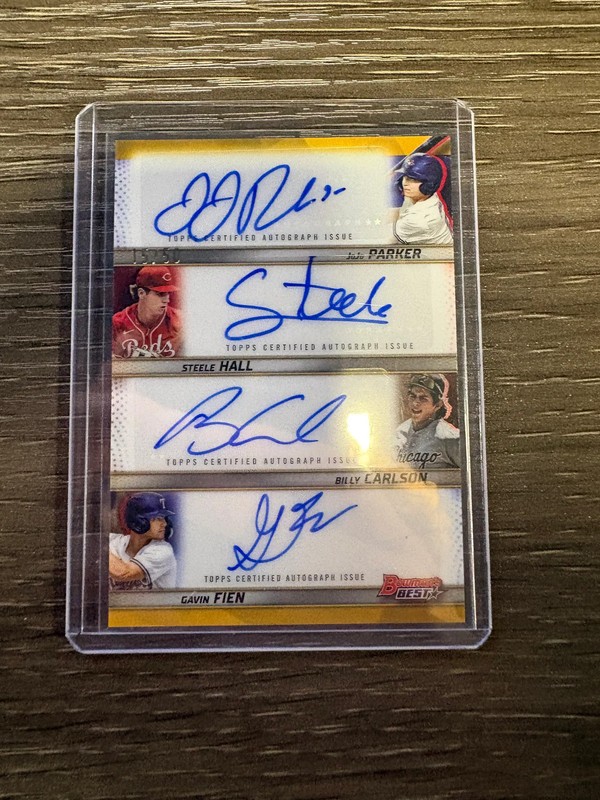 2025 Bowman’s Best JoJo Parker Steele Hall Gavin Fien Billy Carlson Quad Auto