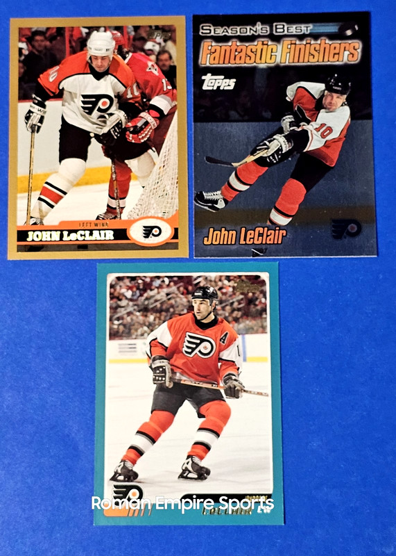 1999-00 & 2003-04 Topps – John LeClair – Philadelphia Flyers – 3 Pc Set