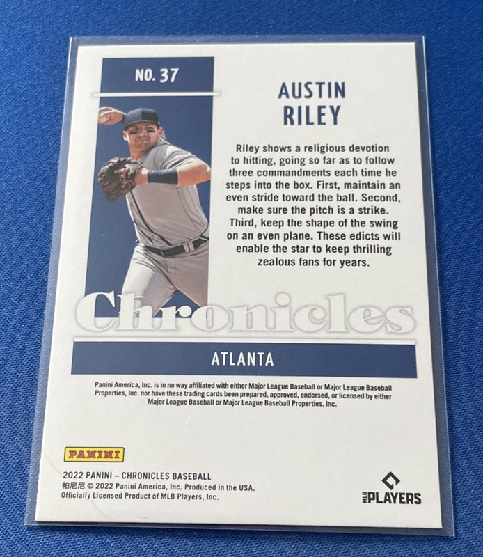 2022 Panini Chronicles #37 Austin Riley Atlanta Braves gallery