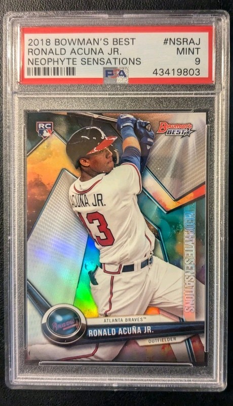 2018 Bowman’s Best Ronald Acuna Jr. Neophyte RC Refractor #NS-RAJ PSA 9