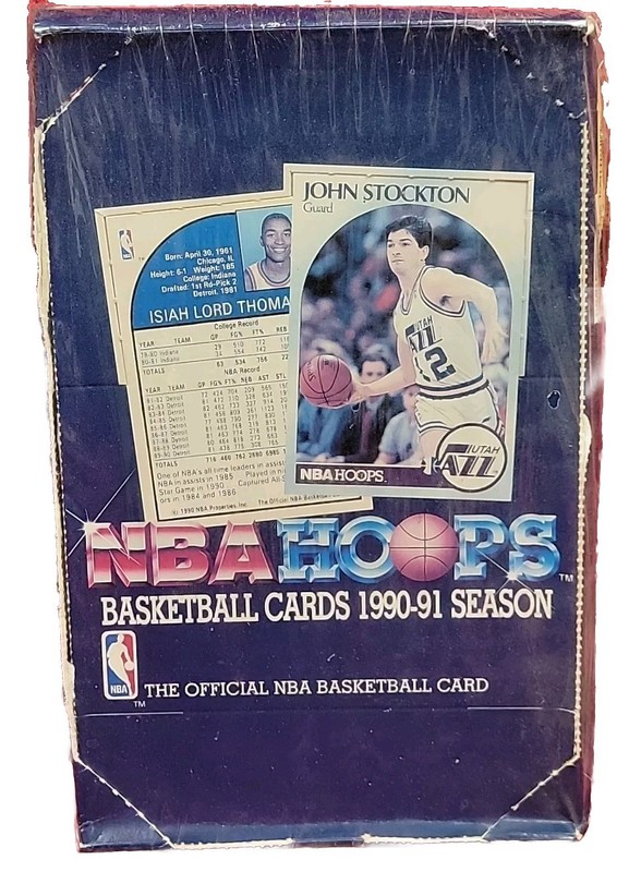 new 1990-91 NBAHoops Series 1 Factory Sealed Box w/Menendez Brothers Stockon top