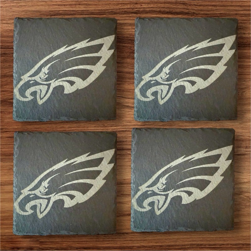 Philadelphia Eagles Slate Coaster Set – Set Of Four Engraved Slate Size 4 Inches