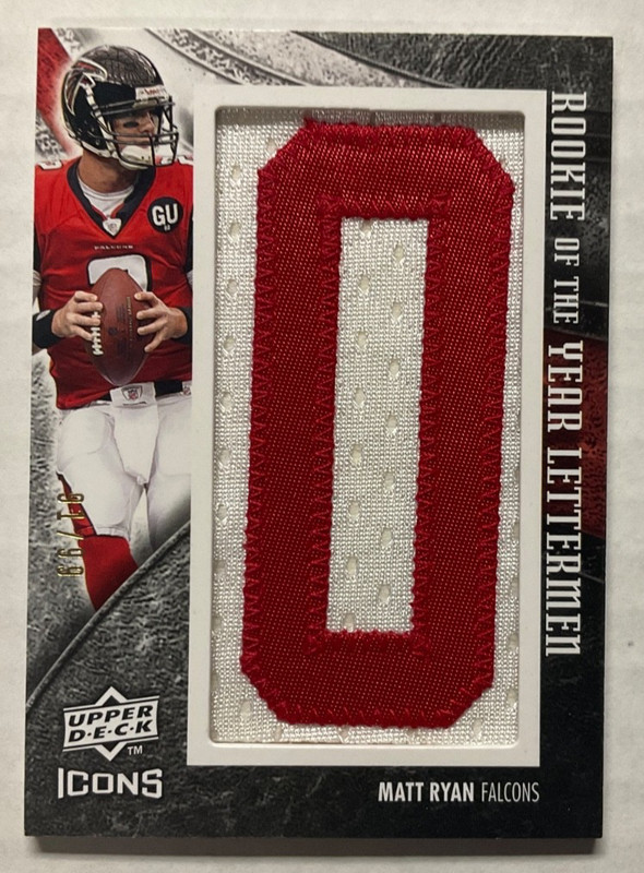MATT RYAN FALCONS 2008 UD ICONS IMMORTAL LETTERMEN 91/99 for NFC OFFENSIVE ROY