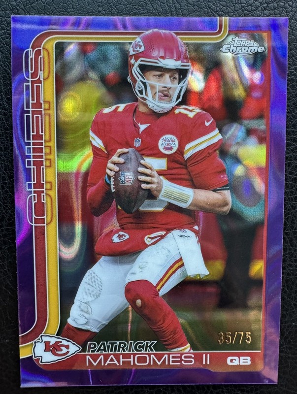 2025 NFL Topps Chrome Purple Lava Refractor /75 Patrick Mahomes KC Chiefs #148