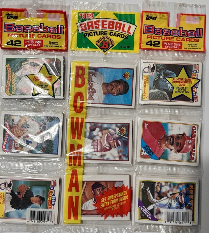 1988 Topps & 1989 Bowman Baseball Rack Packs Sealed Griffey RC Chase Lot