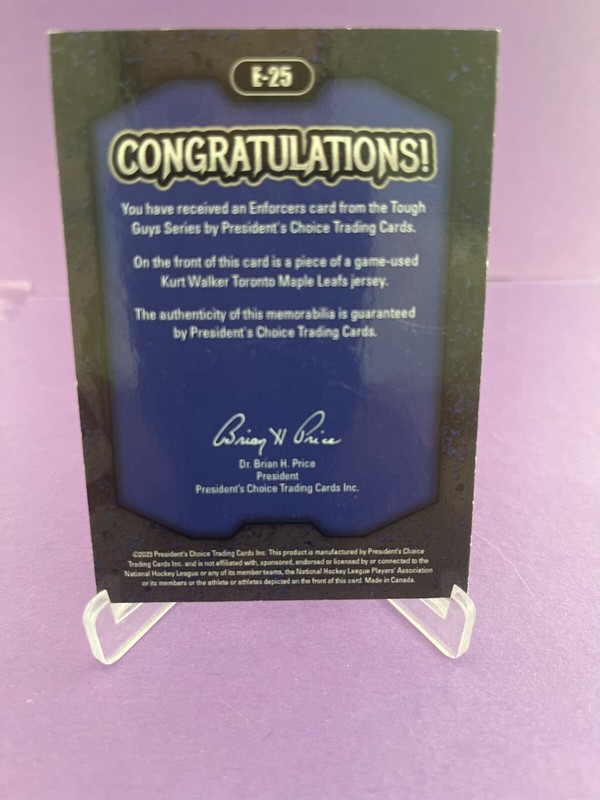 2024 TOUGH GUYS ENFORCERS 2-COLOR PATCH KURT WALKER #/9 gallery