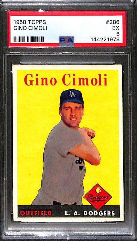 1958 Topps #286 Gino Cimoli Dodgers PSA 5 EX 144221978