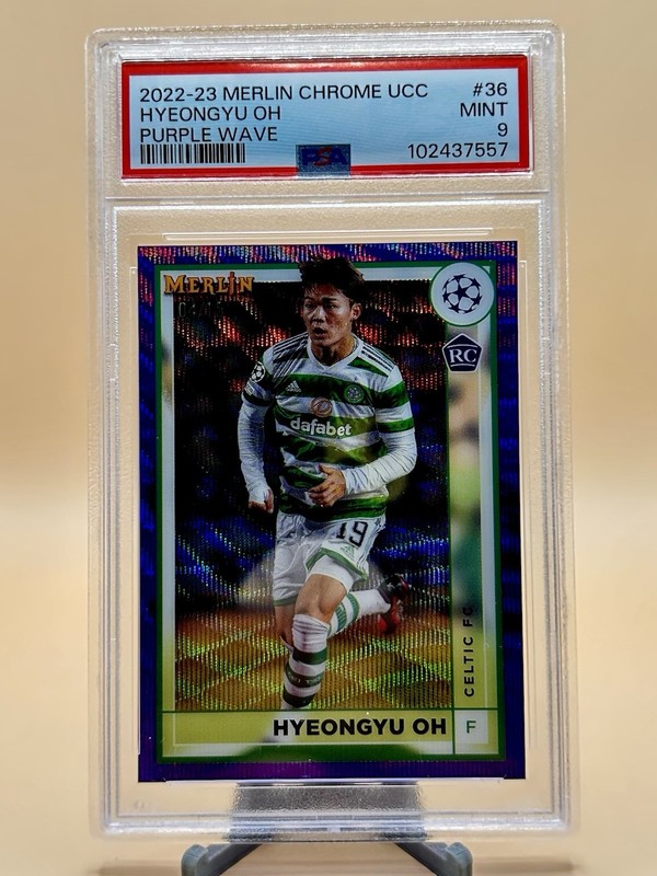 2022-23 TOPPS MERLIN CHROME UEFA CLUB COMPETITIONS HYEON GYU OH 4/15 PSA 9 RC