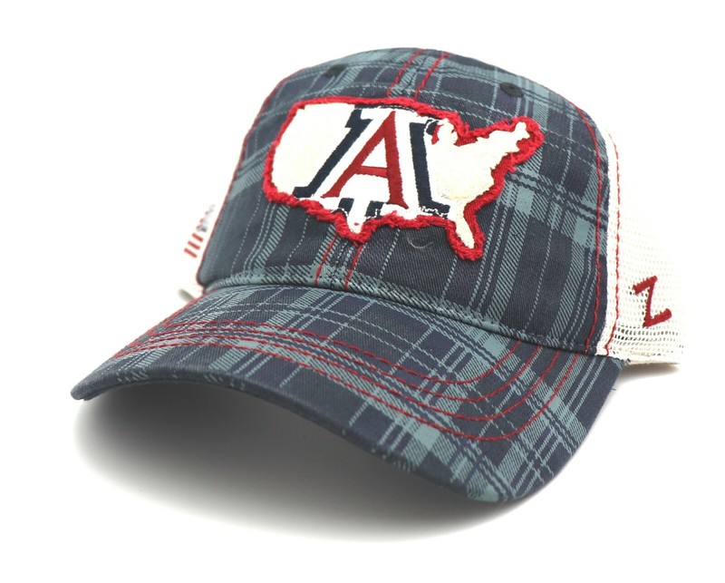 Arizona Wildcats UofA New Zephyr USA Plaid Blue Red White Mesh Dad Era Hat Cap gallery