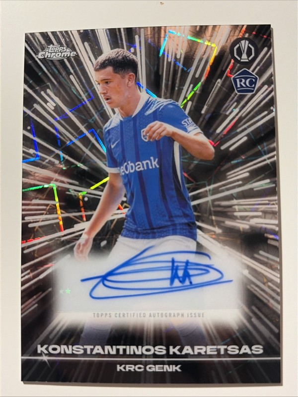 Konstantinos Karetsas Rookie 2025-26 Topps Chrome UCC Black Lazer Autograph