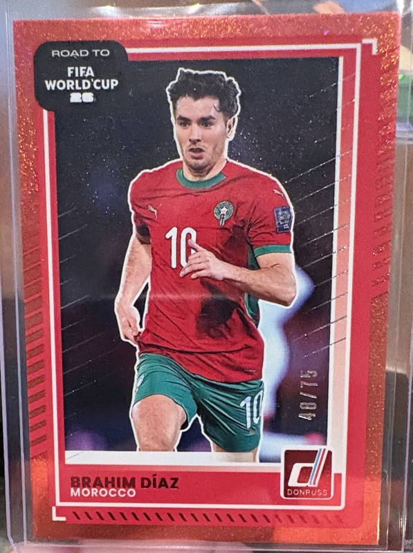 2025-26 Donruss Road FIFA World Cup Brahim Diaz RED /75 Morocco