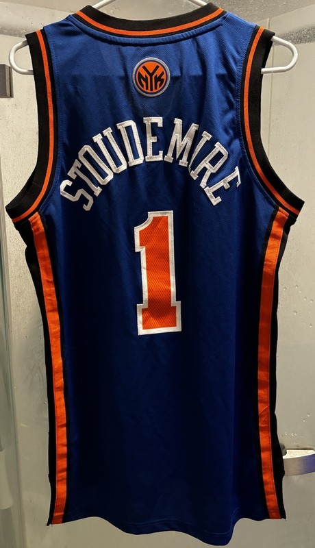 Amare Stoudemire New York Knicks NBA Jersey Men S Road Blue Adidas HWC STAT #1