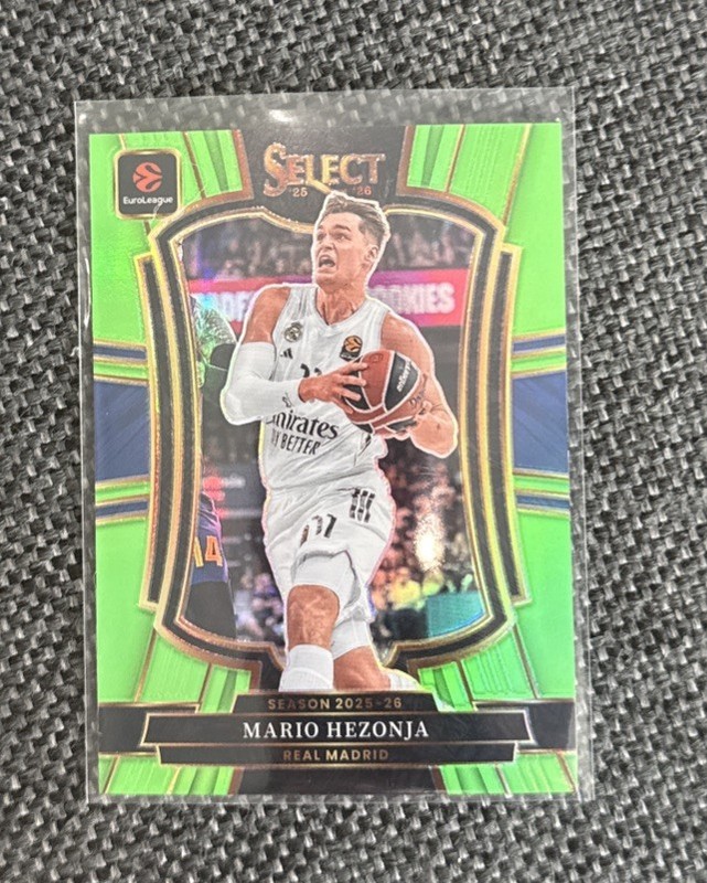 2025-26 Panini Select Euroleague Mario Hezonja Neon Green Premier 13/75
