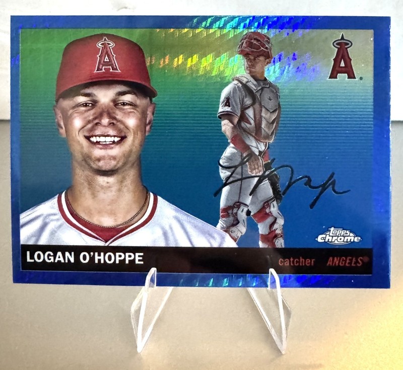 Logan O’Hoppe #183 “BLUE PRISM” Parallel – 2025 Topps Chrome Platinum – Angels