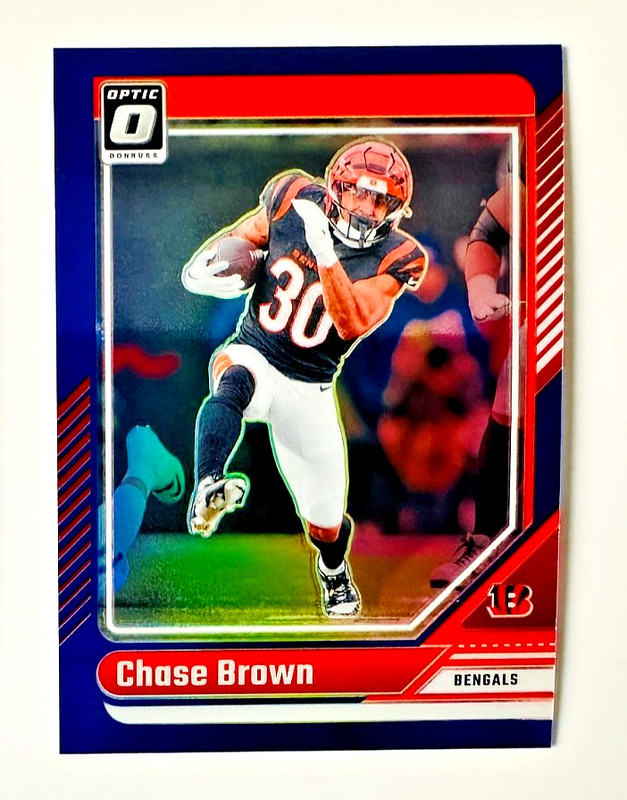 2024 Donruss Optic Chase Brown BLUE Prizm Card SP #/199 Bengals Star!