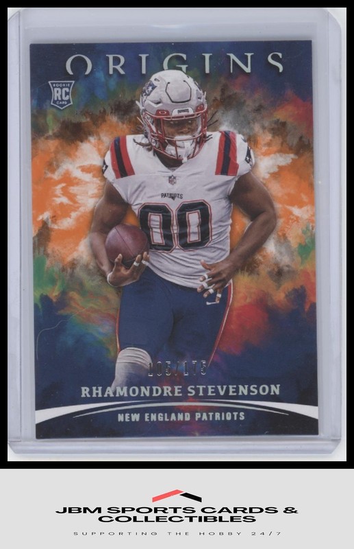 2021 Panini Origins #136 Rhamondre Stevenson Orange RC #/175