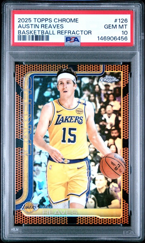 AUSTIN REAVES 2025-26 TOPPS CHROME BASKETBALL REFRACTOR #126 PSA 10 GEM MINT