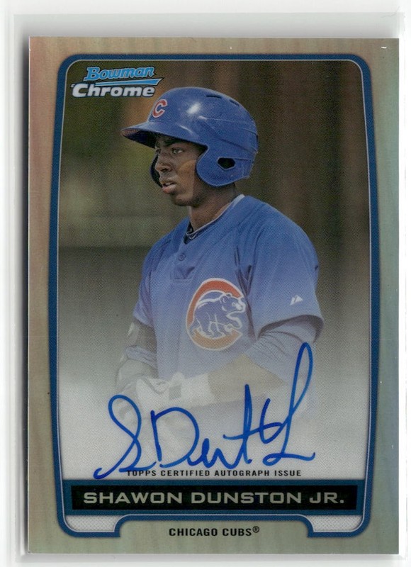 2012 Bowman Chrome #BCA-SD Shawon Dunston Jr. Prosp AUTO Refr #/500 ☘️116