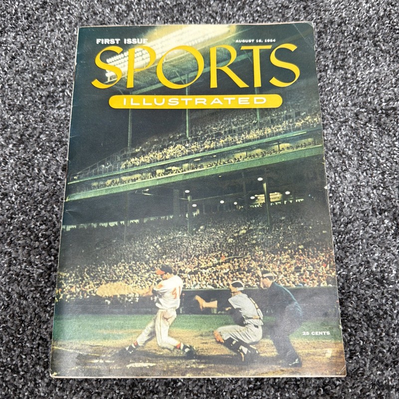 1954 Sports Illustrated Issue #1 Eddie Mathews First Issue w/Cards AUTHENTIC