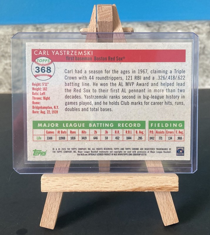 2025 Topps Chrome Platinum #368 Carl Yastrzemski HOF (295/499) Topps Logofractor gallery