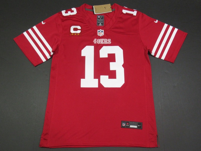 Brock Purdy #13 San Francisco 49ers 2025-26 Captains Patch Mens Jersey Red