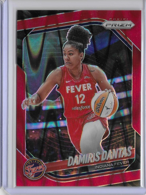 2025 Panini Prizm WNBA #42 Damiris Dantas Red Seismic Prizms #/249