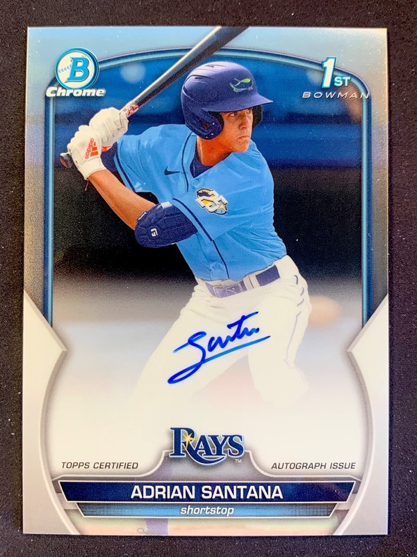 2023 Bowman Chrome Draft Adrian Santana 1st Auto #CDA-AS Tampa Bay Rays