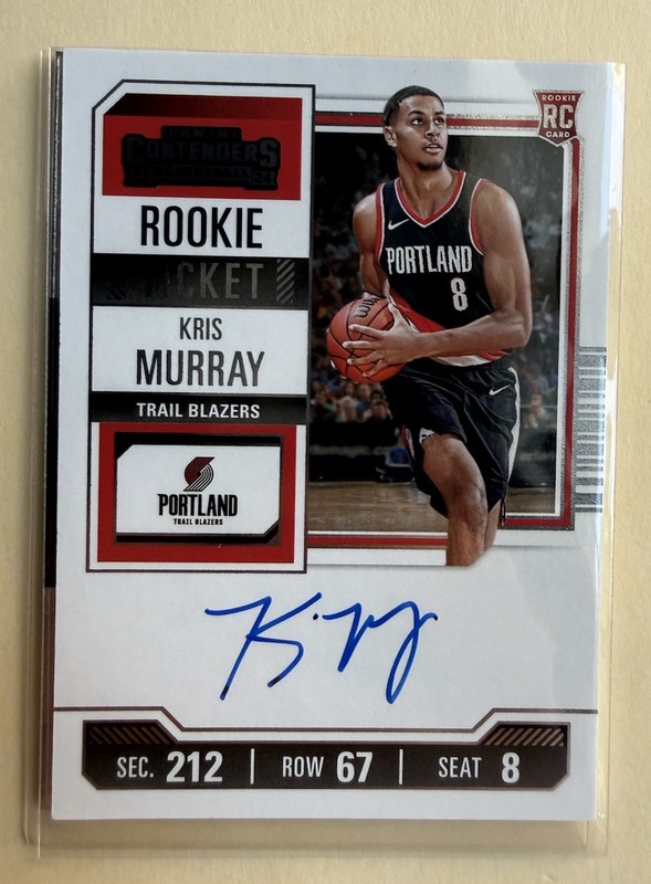 2023-24 Panini Contenders Basketball Kris Murray Rookie Ticket Auto #125 Blazers