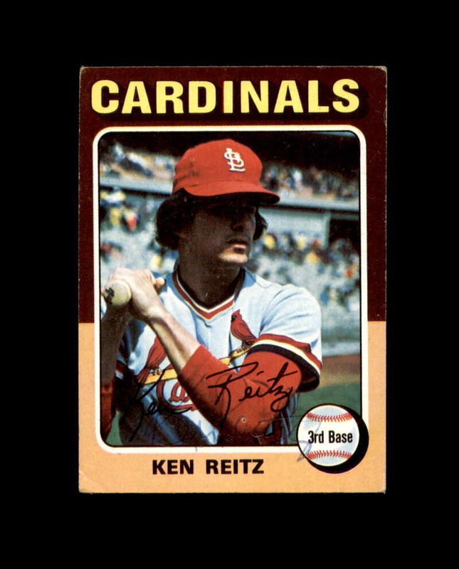 Ken Reitz Signed Authentic 1975 Topps St. Louis Cardinals Autograph