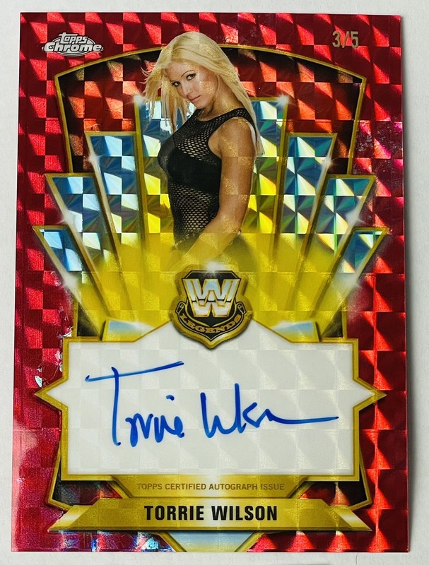 2026 Topps Chrome WWE Torrie Wilson Legendary Auto Red Geometric Refractor #3/5