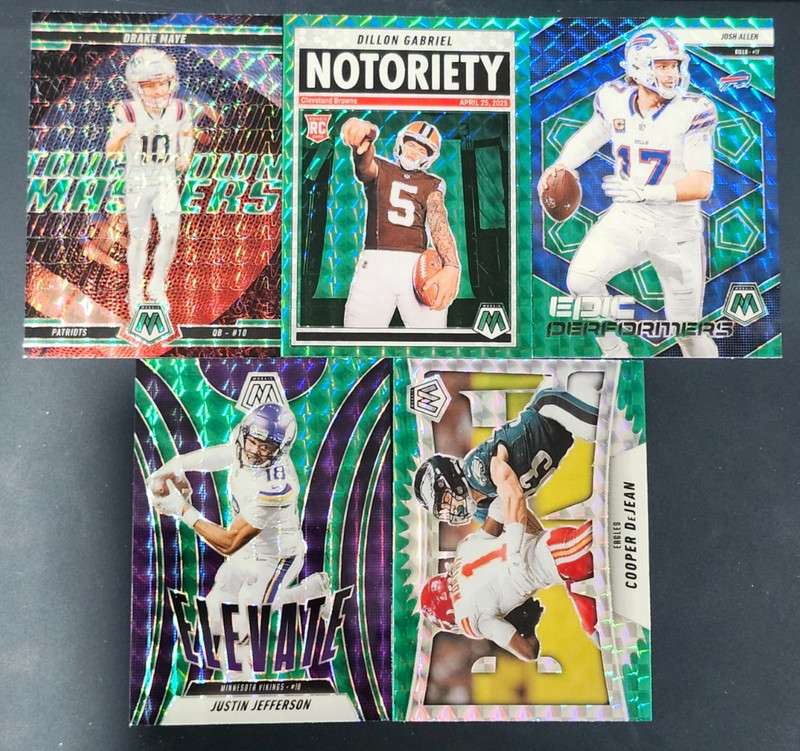 2025 Mosaic Football GREEN PRIZM INSERTS You Pick – 2 Card Minimum