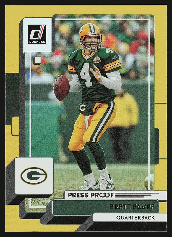 2022 Donruss #102 Brett Favre Gold Premium Press Proof