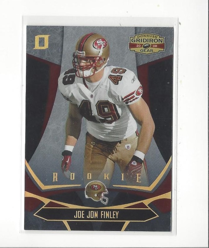 2008 Gridiron Gear Gold Holofoil O’s #134 Joe Jon Finley Rookie 49ers /100