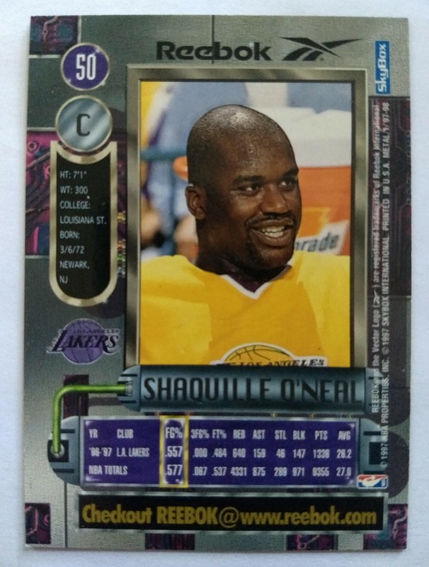 SHAQUILLE O'NEAL, 1997-98 SKYBOX METAL UNIVERSE #50, LAKERS gallery