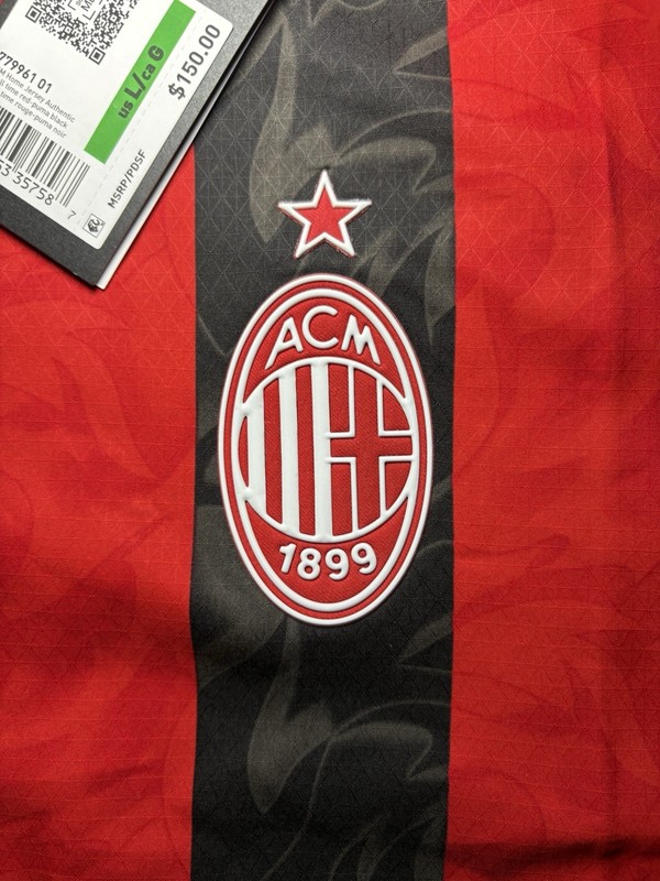 Puma AC Milan Home Jersey Authentic 25/26 Size Large NWT MSRP $150 gallery