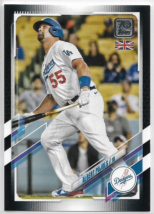 2021 Topps UK Edition Albert Pujols #203 Black Border #d 125/125 Bookend Dodgers