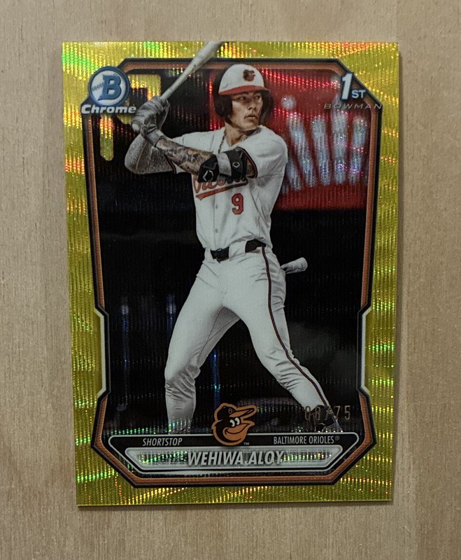 2025 Topps Bowman Chrome – Wehiwa Aloy 1st Gold Refractor BCP-135 /75