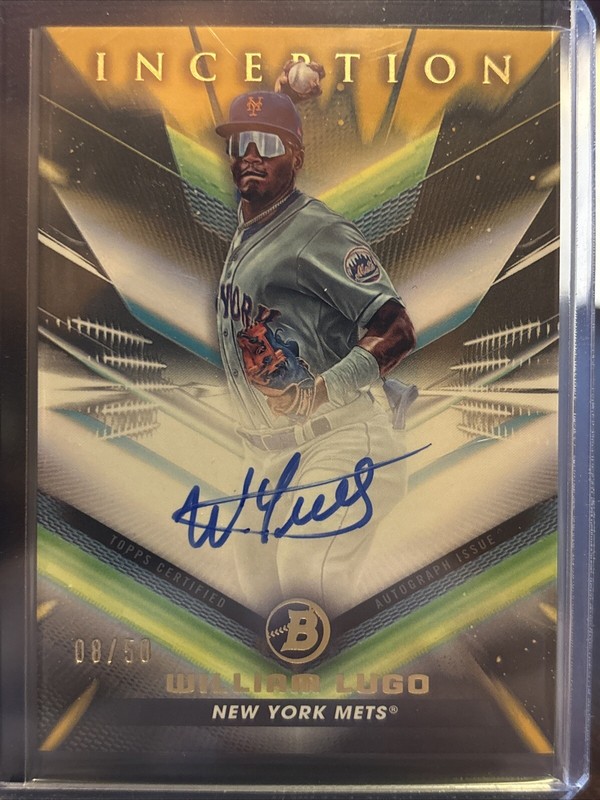 2023 Bowman Inception William Lugo Gold Auto /50 Mets Prospect RC