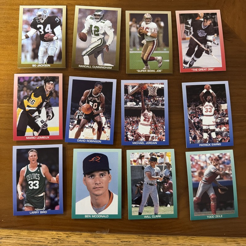 1989-90 All-Sports Superstars Series 2 Complete Set (12) – Jordan, Bird, Montana