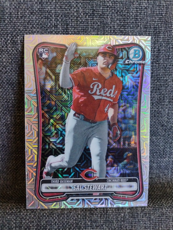 Topps 2026 Bowman Chrome Sal Stewart Mojo Refractor Rookie Reds Card #6