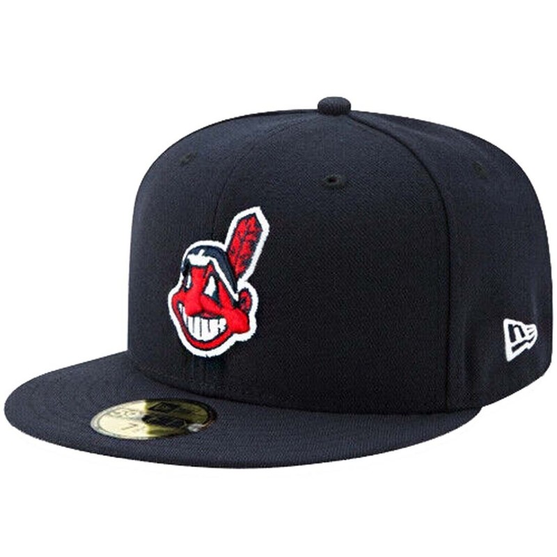 New Era Authentic Cleveland Indians Wahoo Guardians Navy 59Fifty Fitted Hat Cap