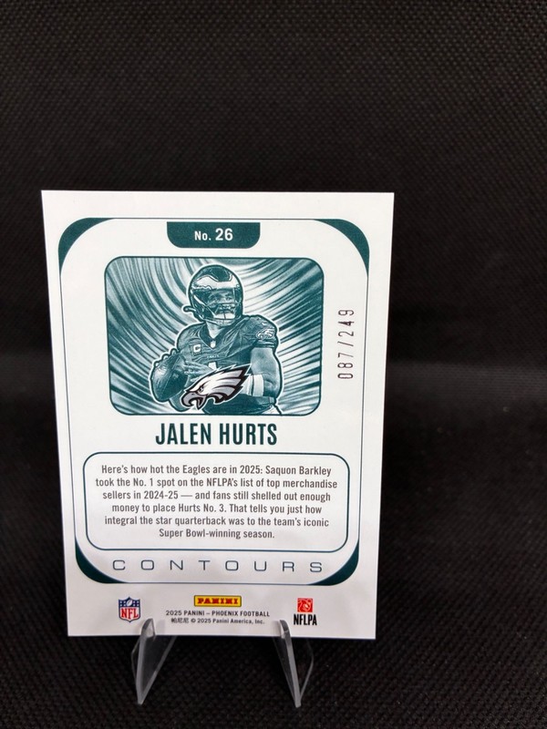 Panini 2025 Phoenix Jalen Hurts /249 Eagles Contours Football gallery