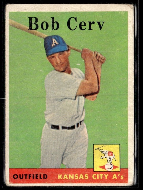 1958 Topps Bob Cerv Kansas City A’s #329
