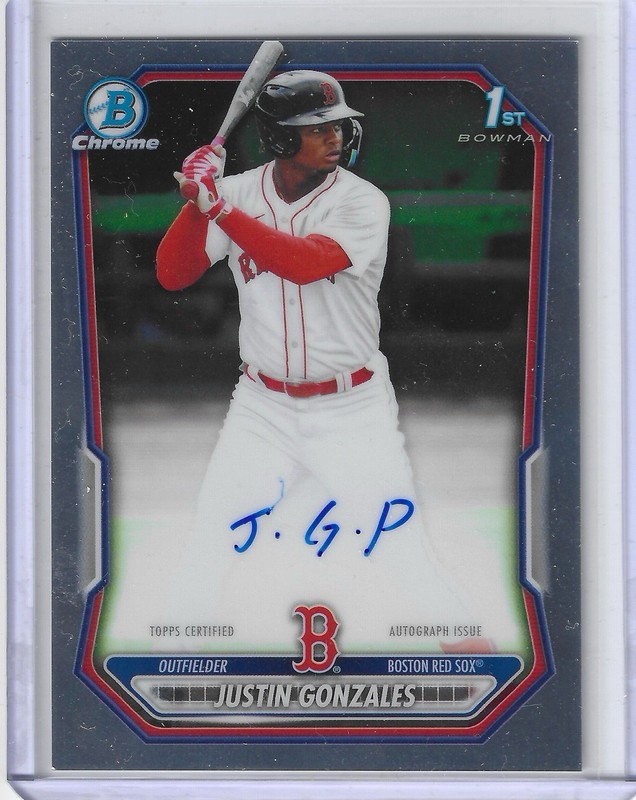 Justin Gonzales 2026 Bowman Chrome SP Auto Autograph Red Sox